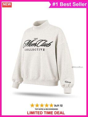 Mockneck Oversized Sweatshirt Pullover Cozy Mom Casual